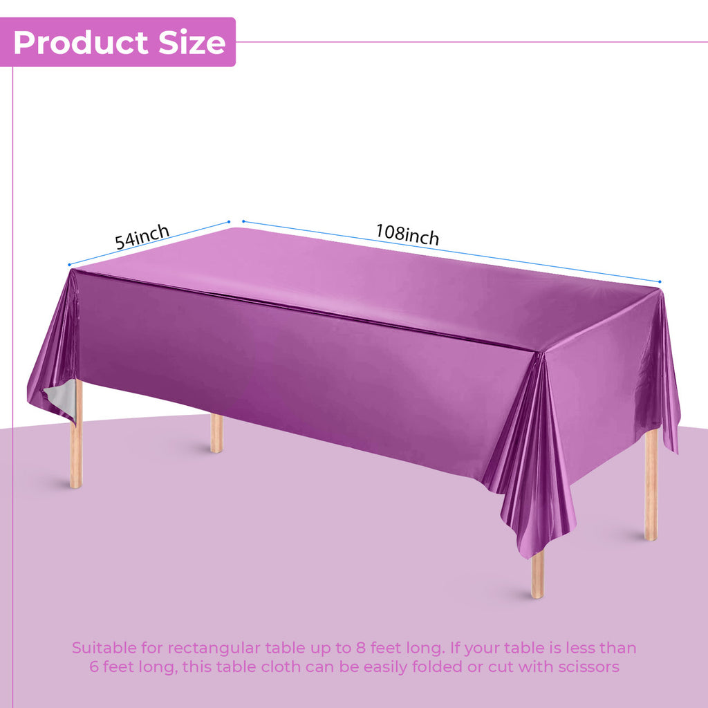 Baby Pink Foil Tablecloth for 6 to 8 Foot Table