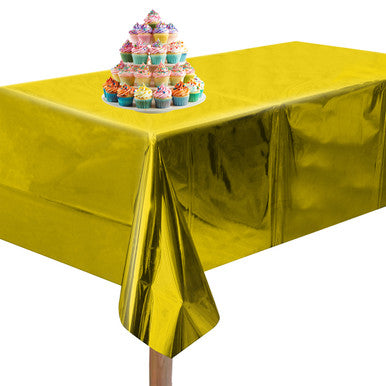 Gold Foil Tablecloth for 6 to 8 Foot Table