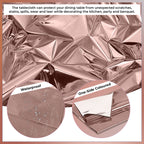 Rose Gold Foil Tablecloth for 6 to 8 Foot Table