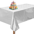Silver Foil Tablecloth for 6 to 8 Foot Table