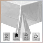 Silver Foil Tablecloth for 6 to 8 Foot Table