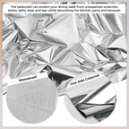 Silver Foil Tablecloth for 6 to 8 Foot Table