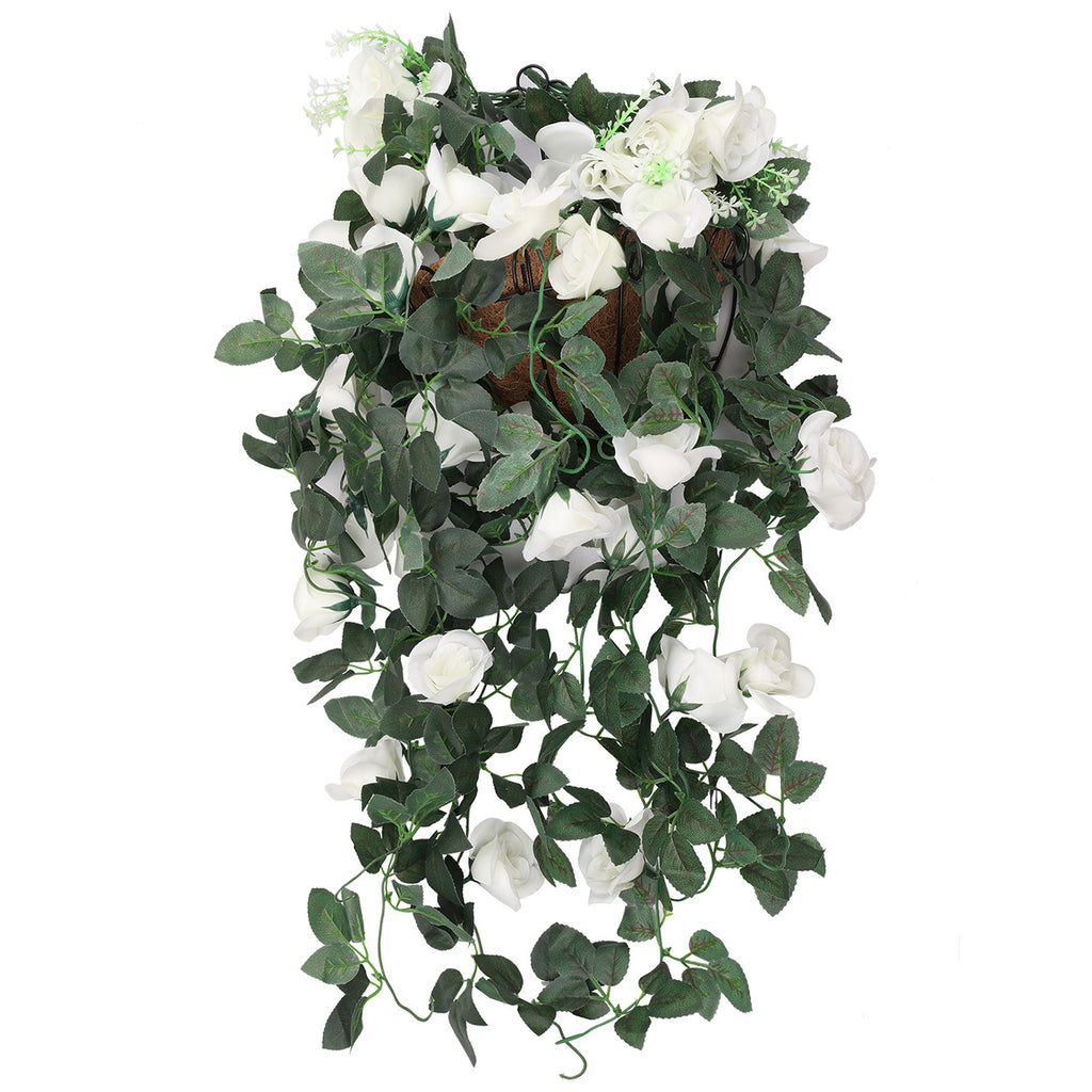Artificial Rose Garland - 110cm - White