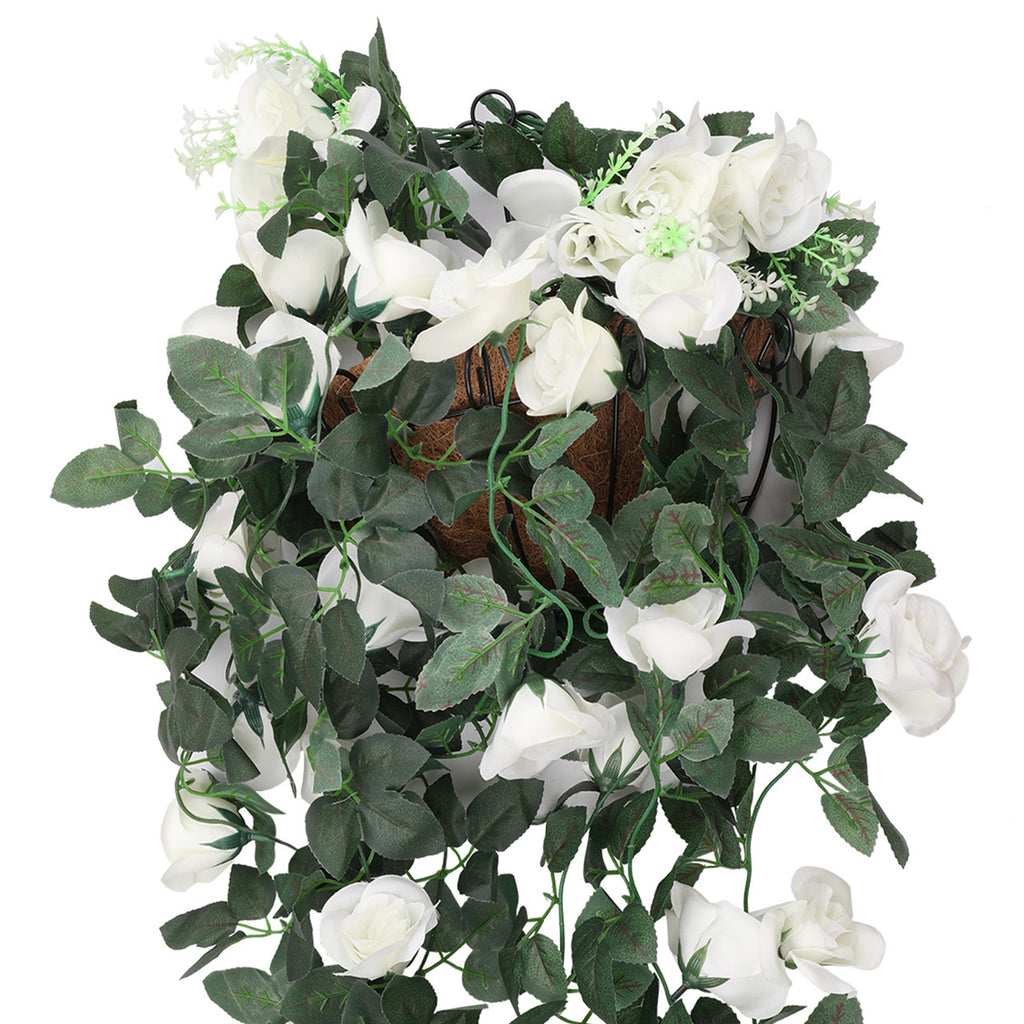 Artificial Rose Garland - 110cm - White
