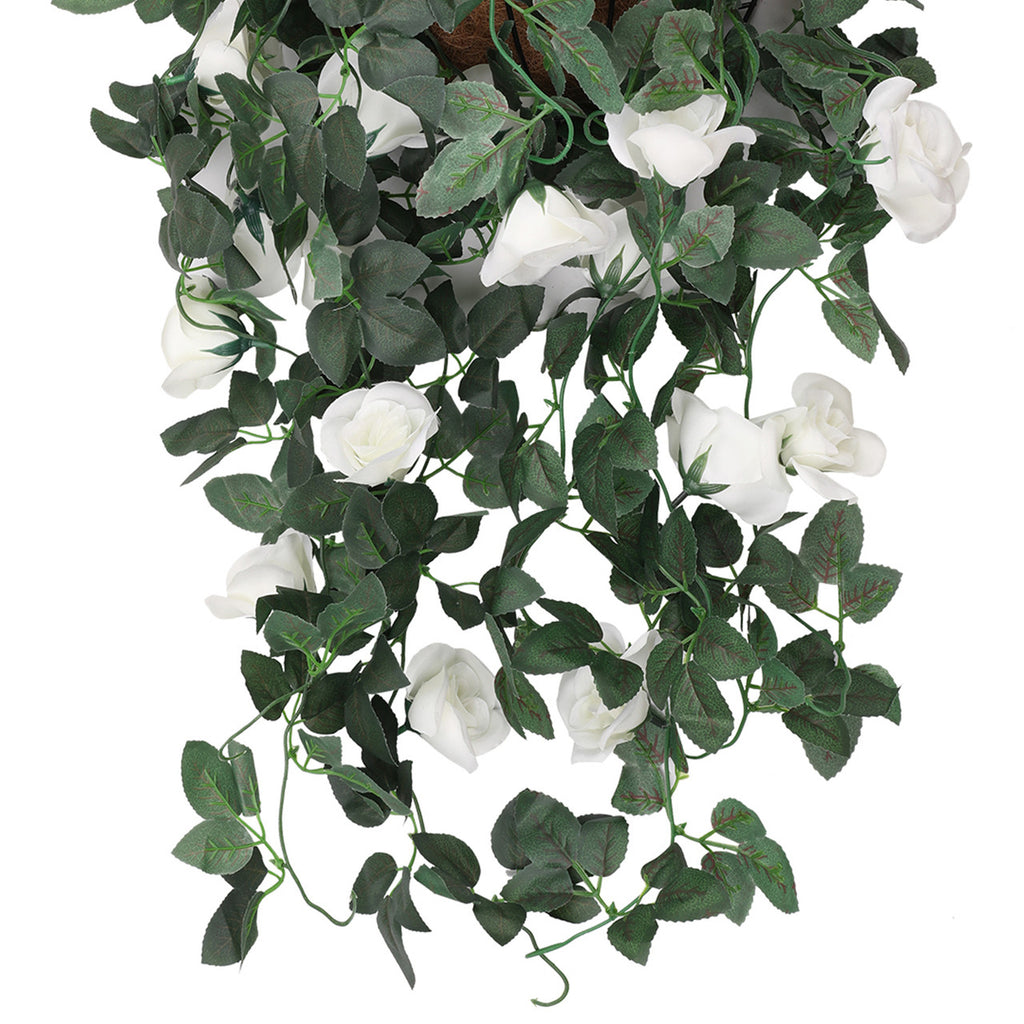 Artificial Rose Garland - 110cm - White