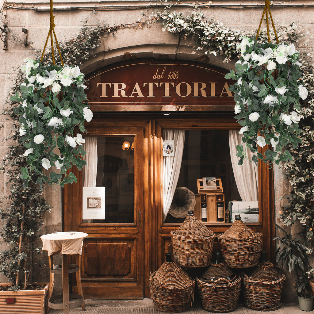 Artificial Rose Garland - 110cm - White