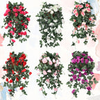 Artificial Rose Garland - 110cm - White