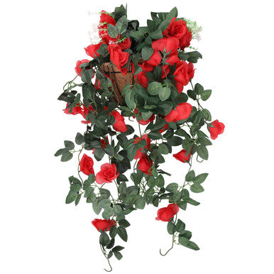 Artificial Rose Garland - 110cm - Red