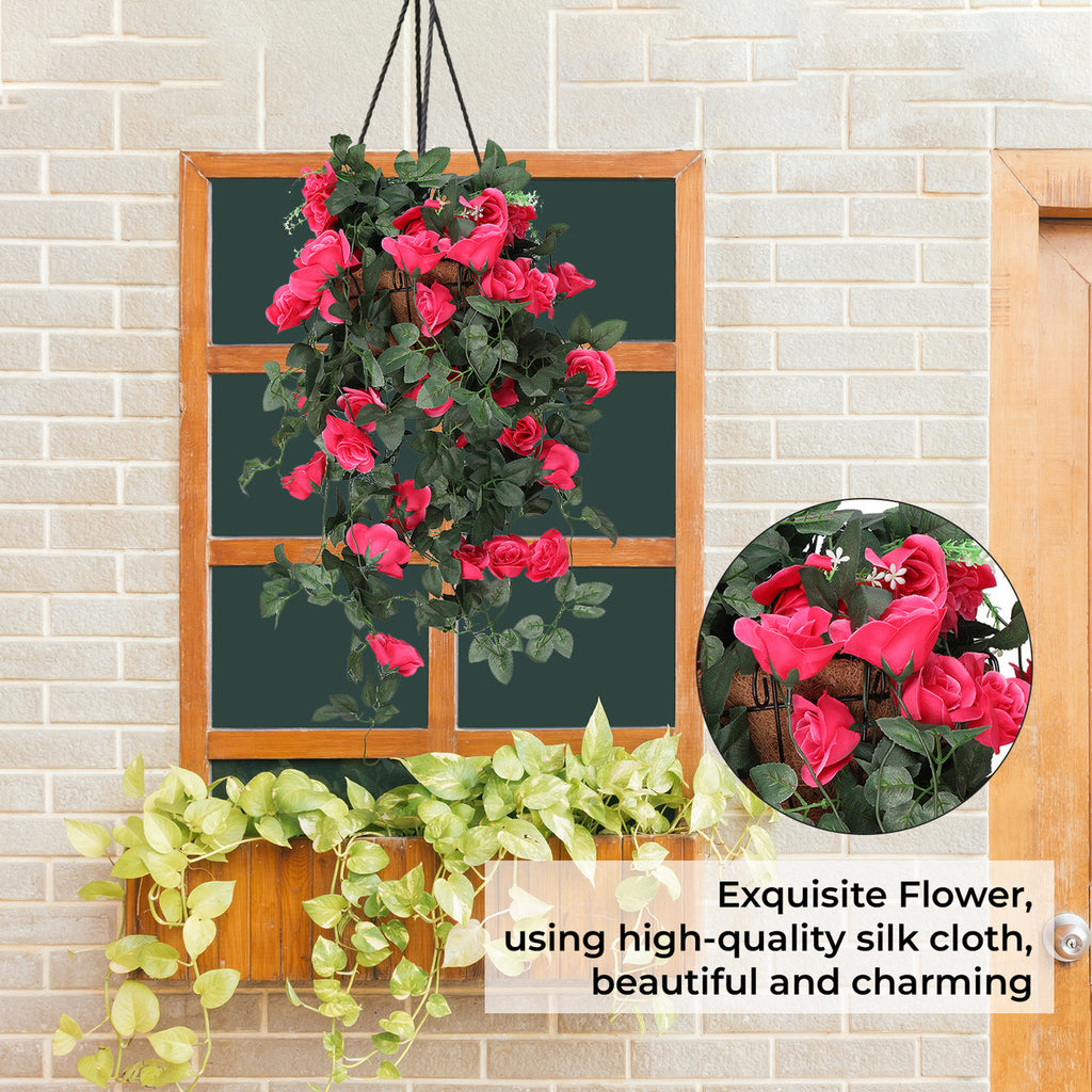 Artificial Rose Garland - 110cm - Rose Red