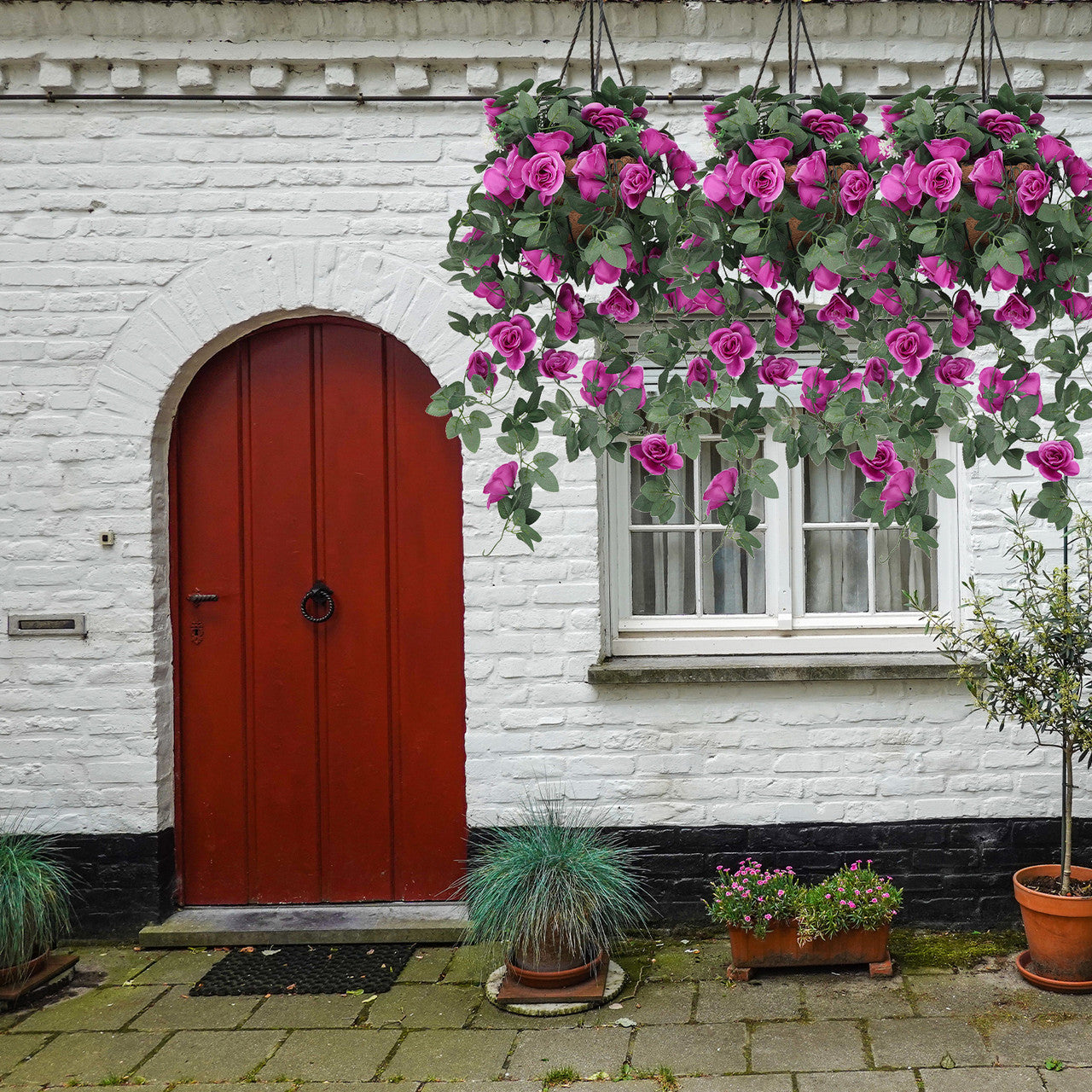 Artificial Rose Garland - 110cm - Purple