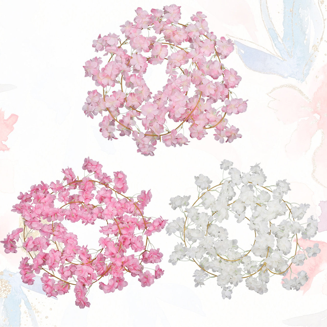 Artificial Silk Cherry Blossom Garland - 180cm - Pink