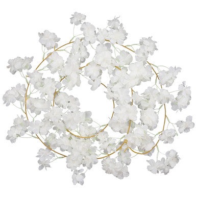 Artificial Silk Cherry Blossom Garland - 180cm - Cream White