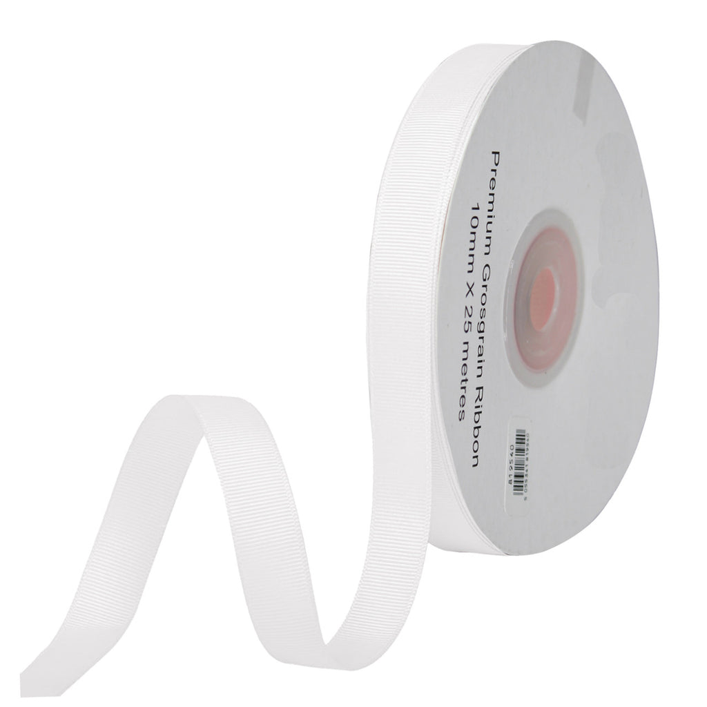 Double Sided Grosgrain Ribbon - White