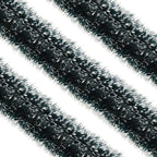 2m Christmas Tinsel Garland - Dark Green & White