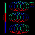 22" Premium Neon Glow Stick Necklaces - Tri-Colour (Red, Green & Blue)