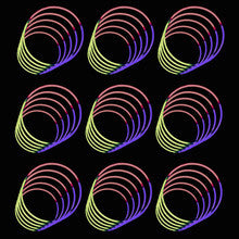 22" Premium Neon Glow Stick Necklaces - Tri-Colour (Pink, Yellow & Purple)