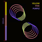 22" Premium Neon Glow Stick Necklaces - Tri-Colour (Pink, Yellow & Purple)