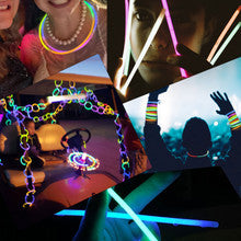 22" Premium Neon Glow Stick Necklaces - Tri-Colour (Pink, Yellow & Purple)