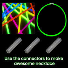 22" Premium Neon Glow Stick Necklaces - Tri-Colour (Pink, Yellow & Purple)