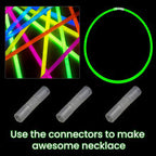 22" Premium Neon Glow Stick Necklaces - Tri-Colour (Pink, Yellow & Purple)
