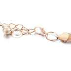 Coiled Mesh Belt with Diamante Heart - Gold
