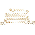 Diamante Flower Beads Belt - Gold