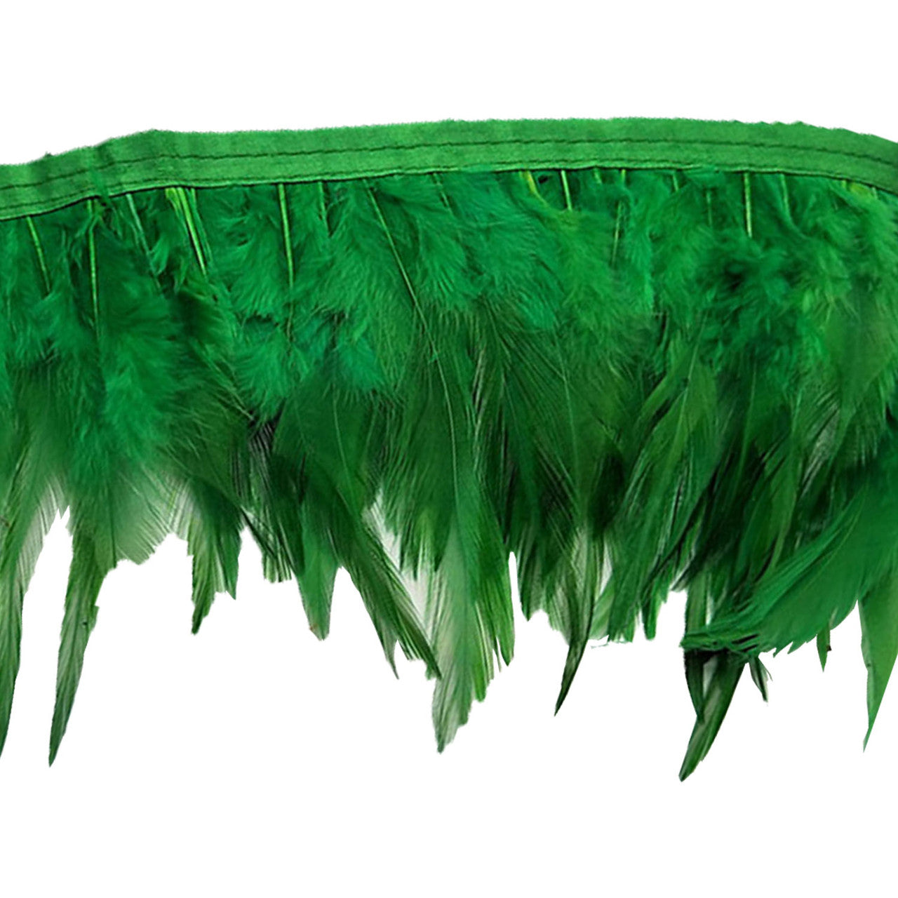 Rooster Feather Fringe for Costume - Green