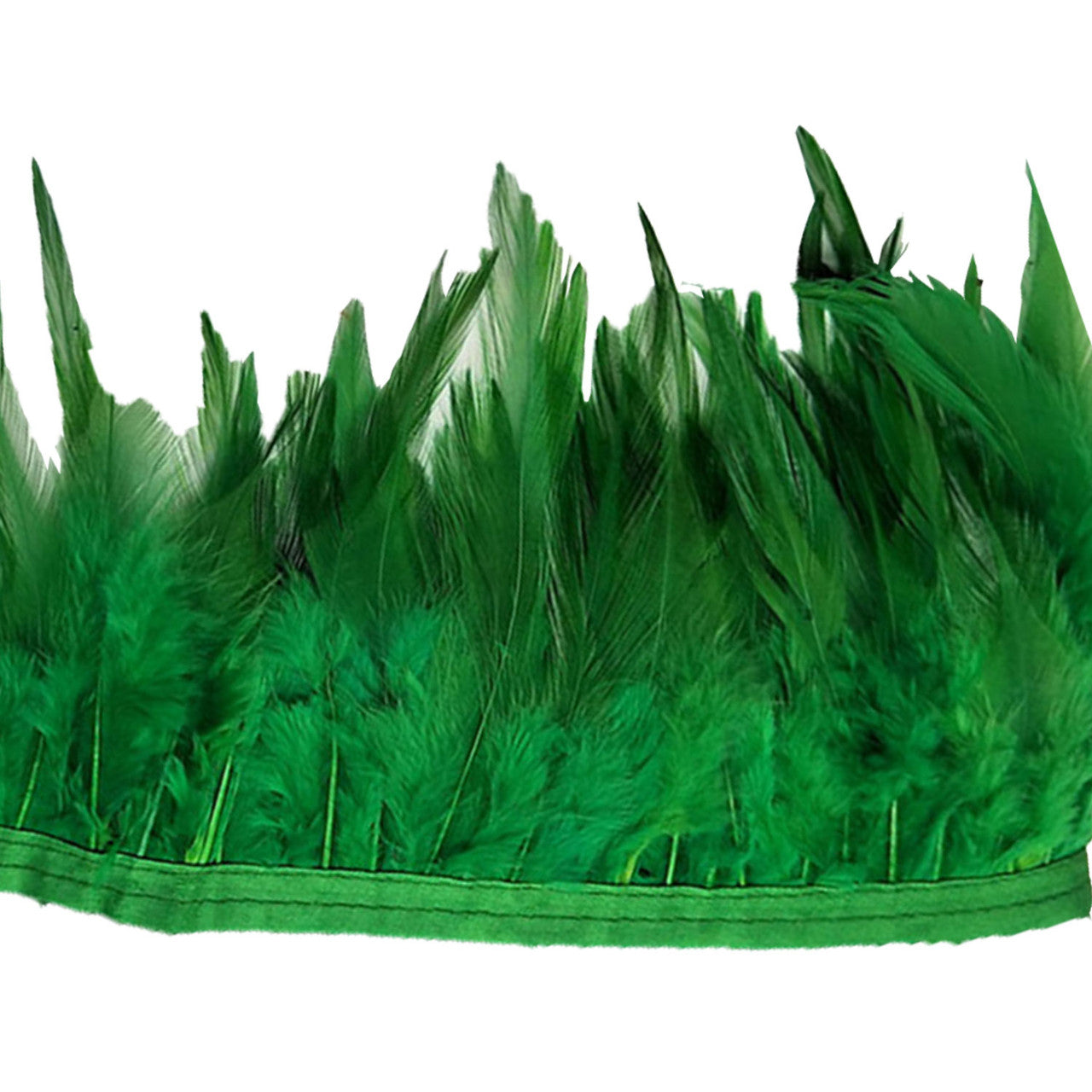 Rooster Feather Fringe for Costume - Green