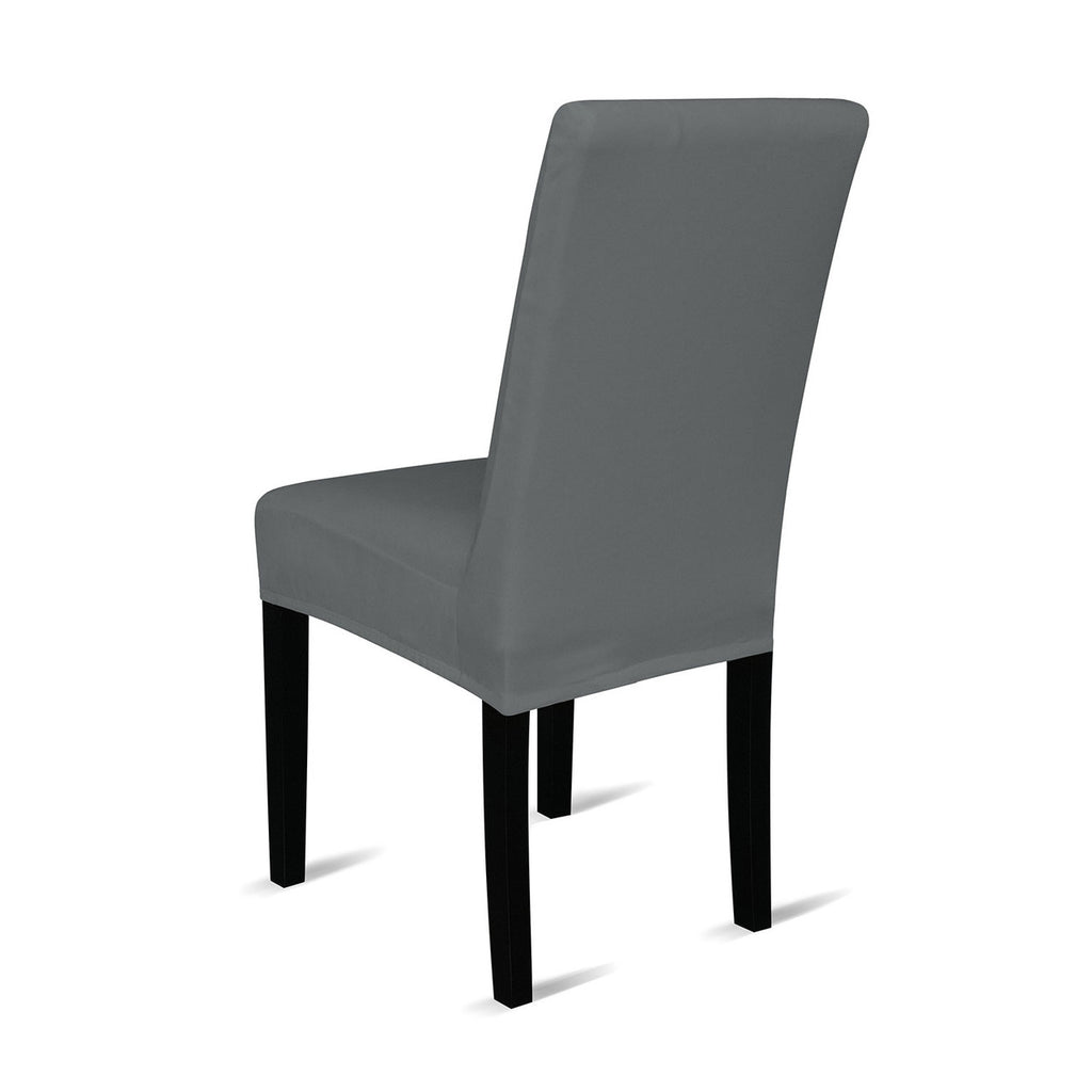 Short Velvet-Touch Spandex Chair Cover - Grey