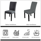 Short Velvet-Touch Spandex Chair Cover - Grey