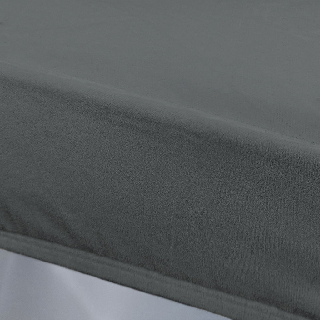Short Velvet-Touch Spandex Chair Cover - Grey