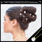 18pcs Mixed Sizes Pearl Hair Gold Pins