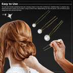 18pcs Mixed Sizes Pearl Hair Gold Pins