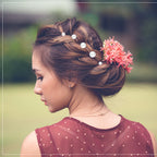 18pcs Mixed Sizes Pearl Hair Gold Pins