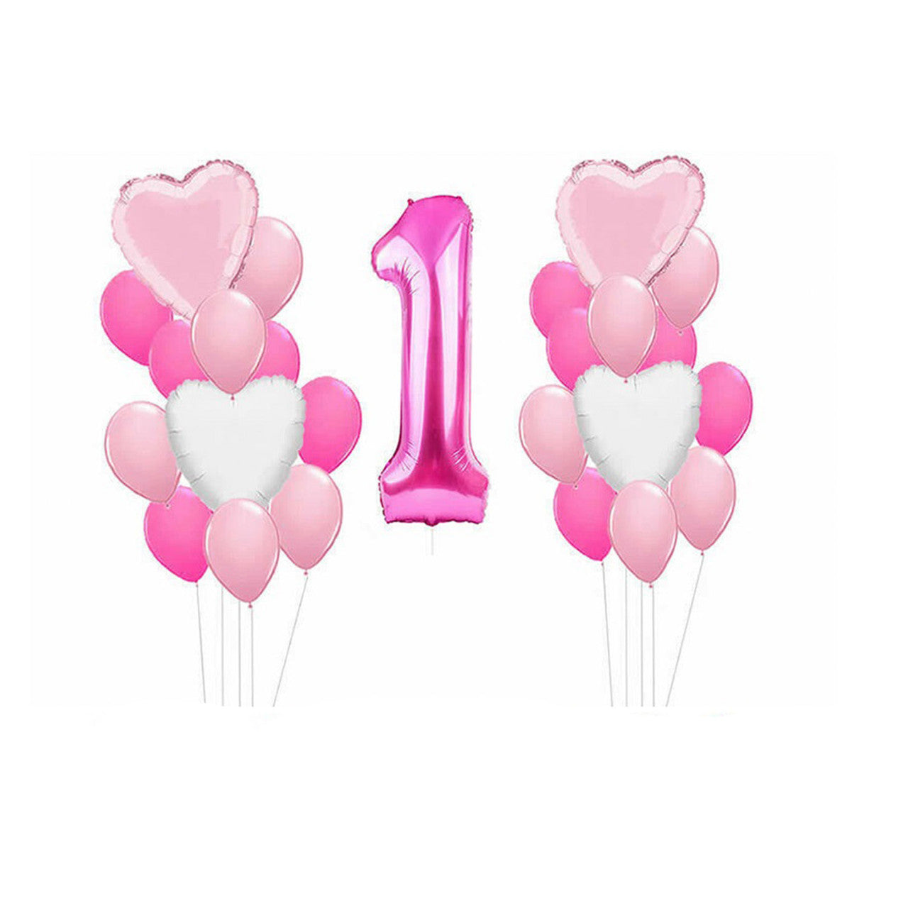 Happy 1st Birthday Balloon Bundle - Pink