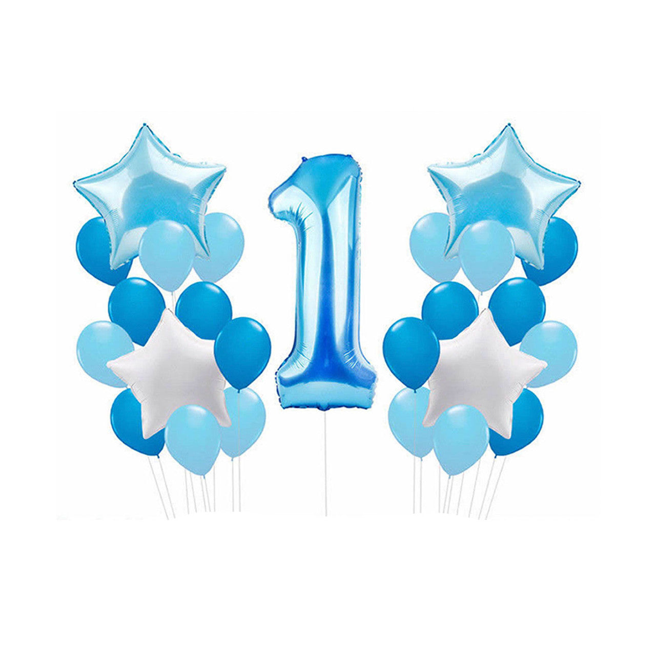 Happy 1st Birthday Balloon Bundle - Blue