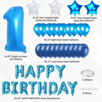 Happy 1st Birthday Balloon Bundle - Blue