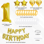 Happy 1st Birthday Balloon Bundle - Gold