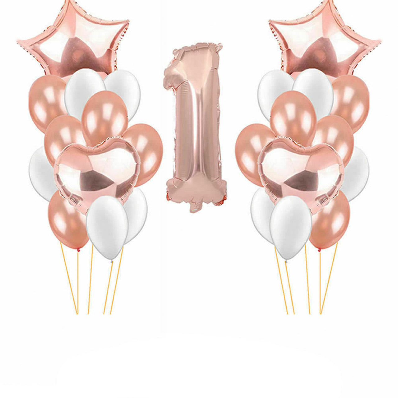 Happy 1st Birthday Balloon Bundle - Rose Gold