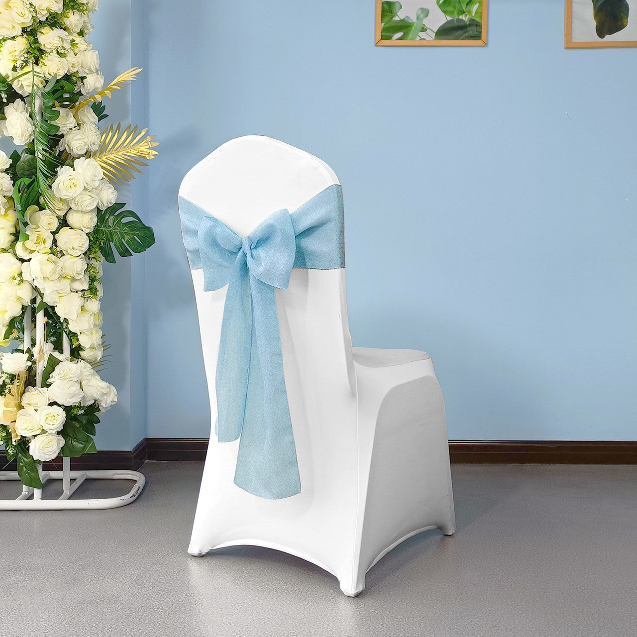 Hessian Sashes - Light Blue - Pack of 10