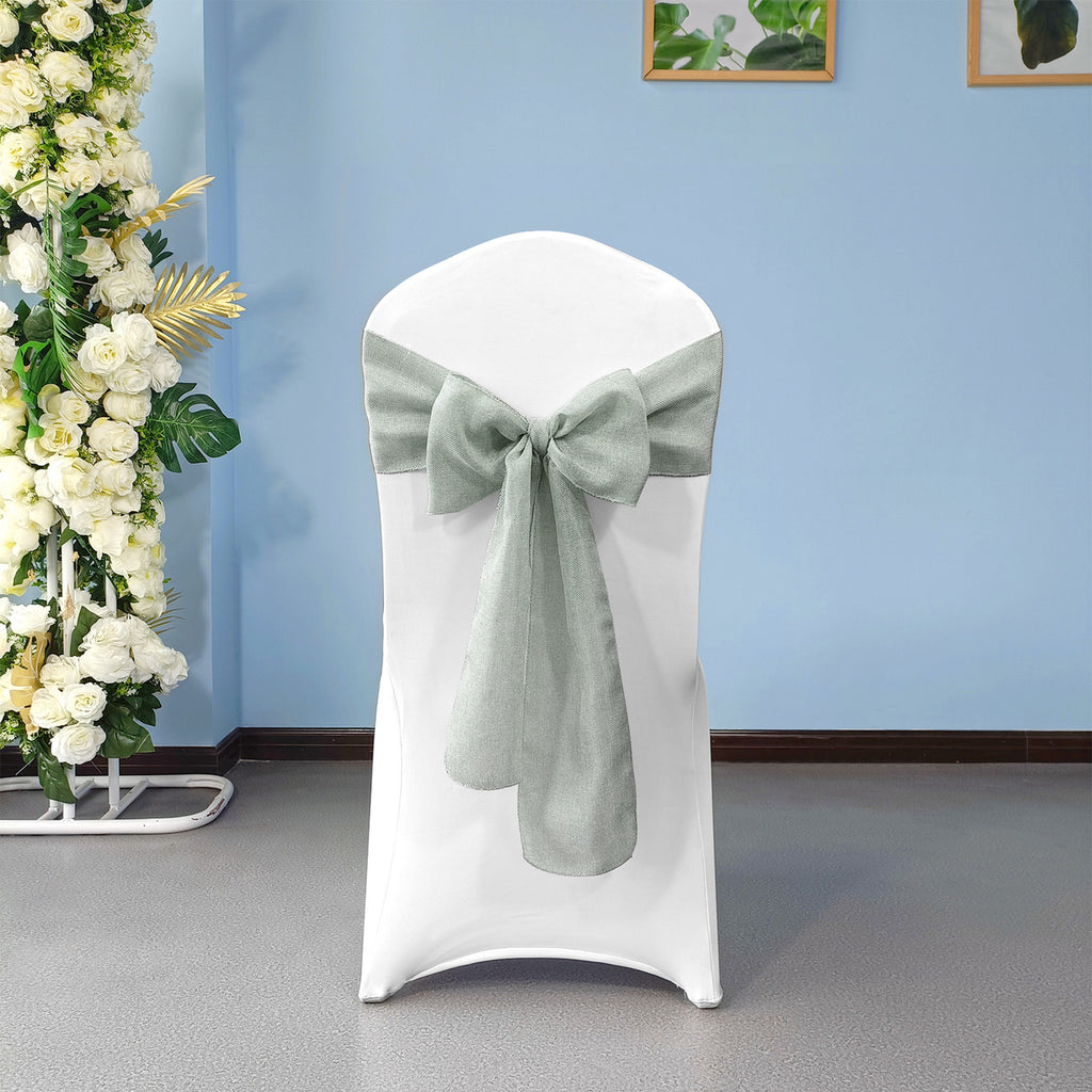 Hessian Sashes - Silver - Pack of 10