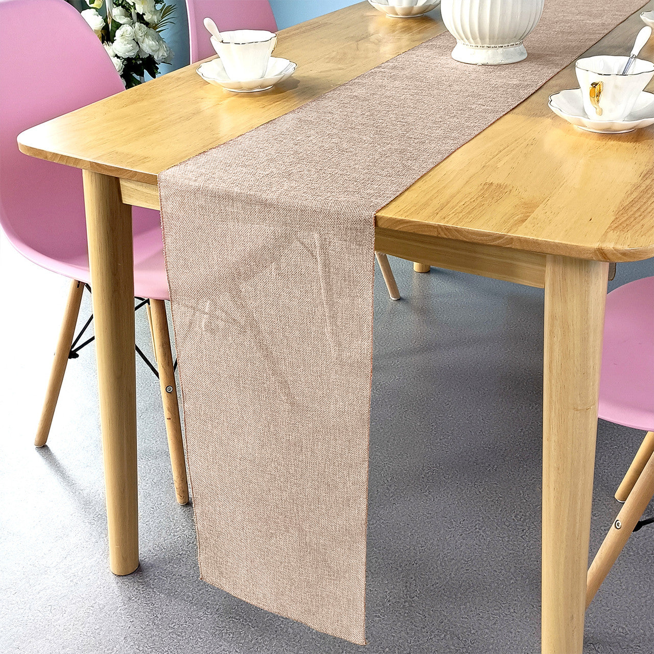 35cm x 280cm Natural Jute Table Runner Roll For Wedding Party