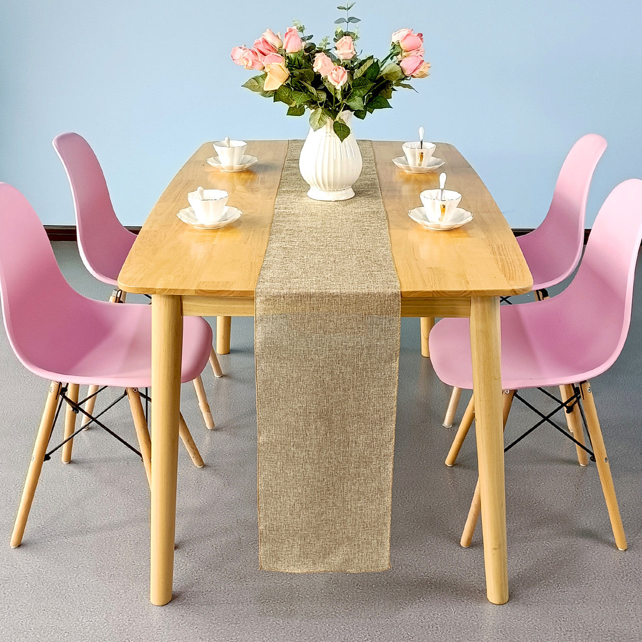 Hessian Table Runner - Beige - 29cm x 275cm - Pack of 1