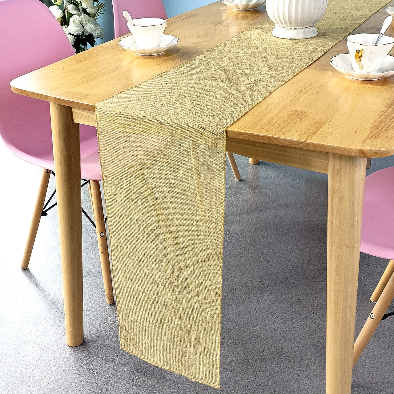 Hessian Table Runner - Champagne - 29cm x 275cm - Pack of 1