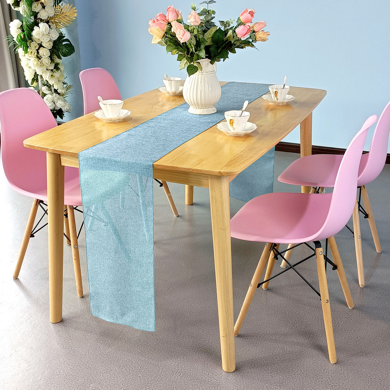 Hessian Table Runner - Light Blue - 29cm x 275cm - Pack of 1