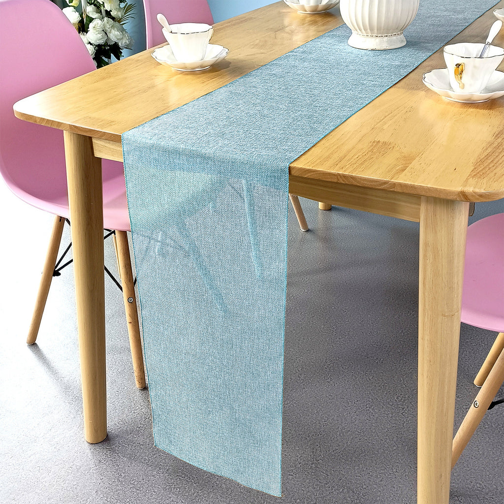 Hessian Table Runner - Light Blue - 29cm x 275cm - Pack of 1
