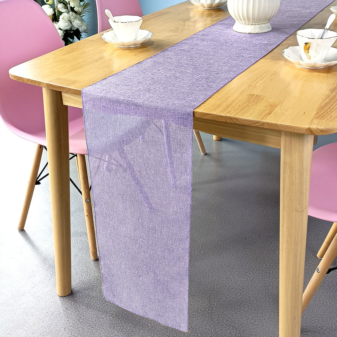 Hessian Table Runner - Lilac - 29cm x 275cm - Pack of 1