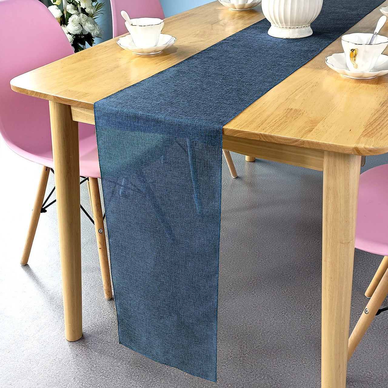 Hessian Table Runner - Midnight Blue - 29cm x 275cm - Pack of 1