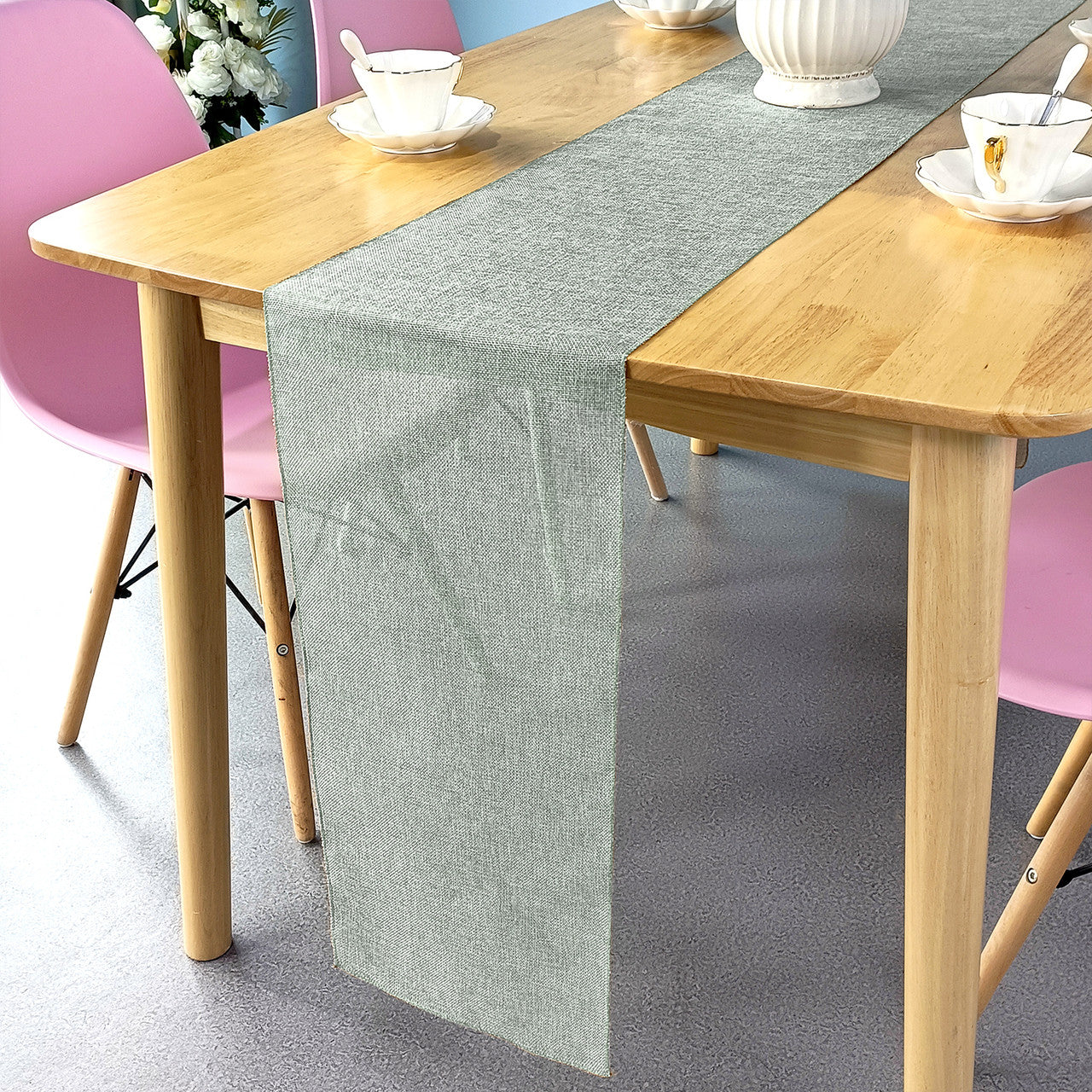 Hessian Table Runner - Silver - 29cm x 275cm - Pack of 1