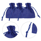 Burlap Hessian Bag - 7cm x 9cm - Blue